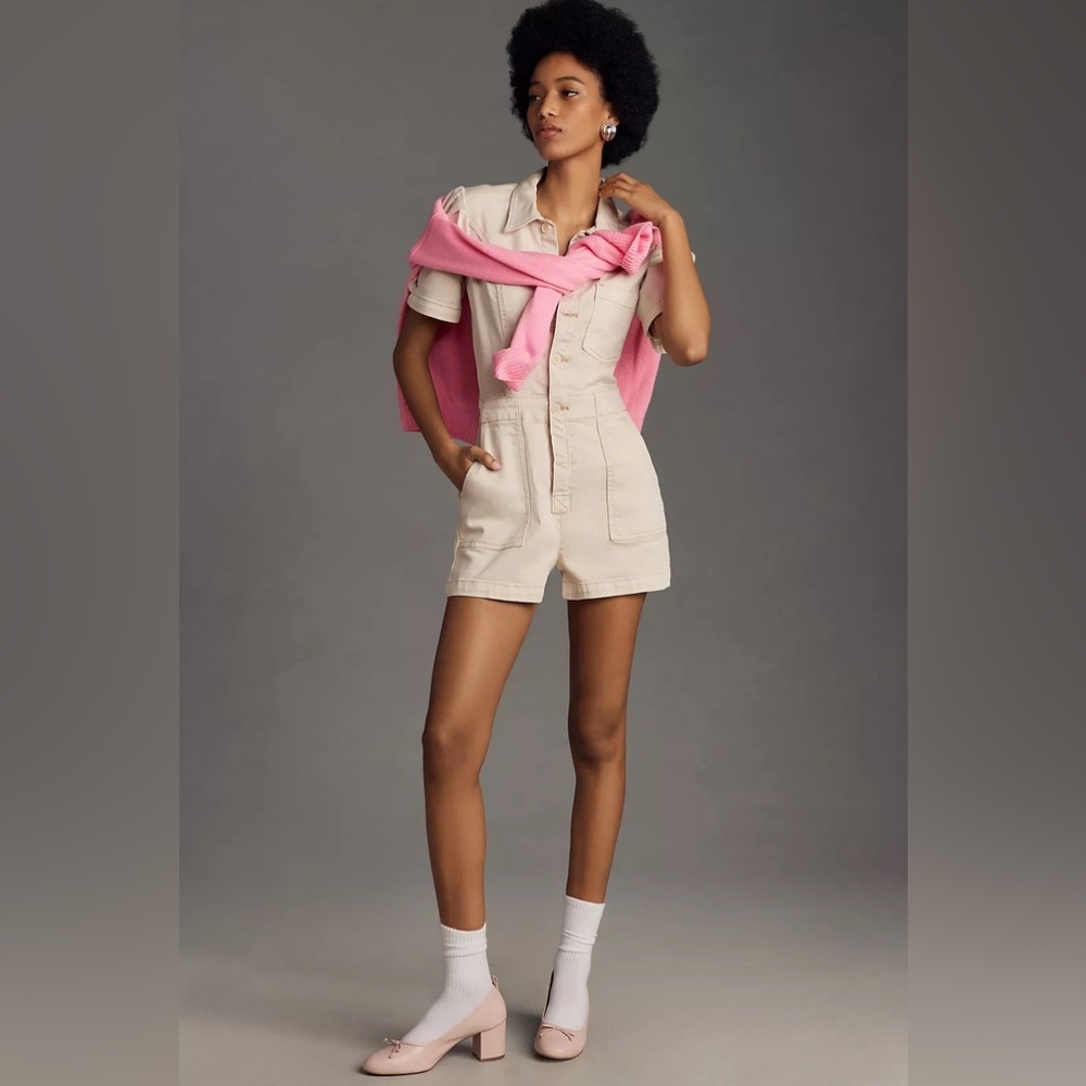 Anthropologie The Kit Utility Romper by Pilcro boho romantic bohemian western